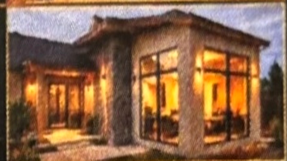 Finished home addition at dusk