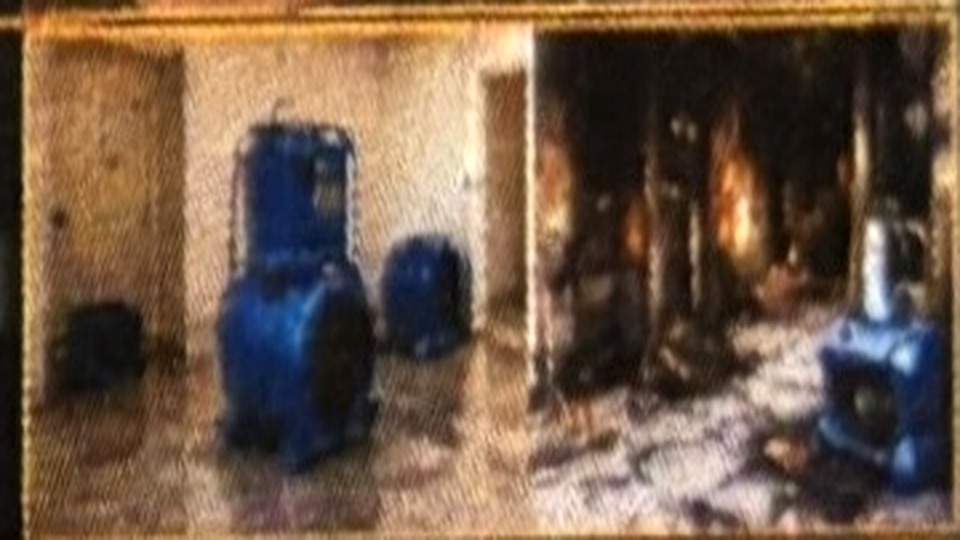 Water and fire restoration equipment and damaged interior